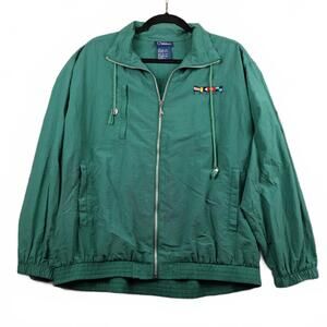 Vtg Catalina Sport Green Windbreaker Ladies Oversized Large